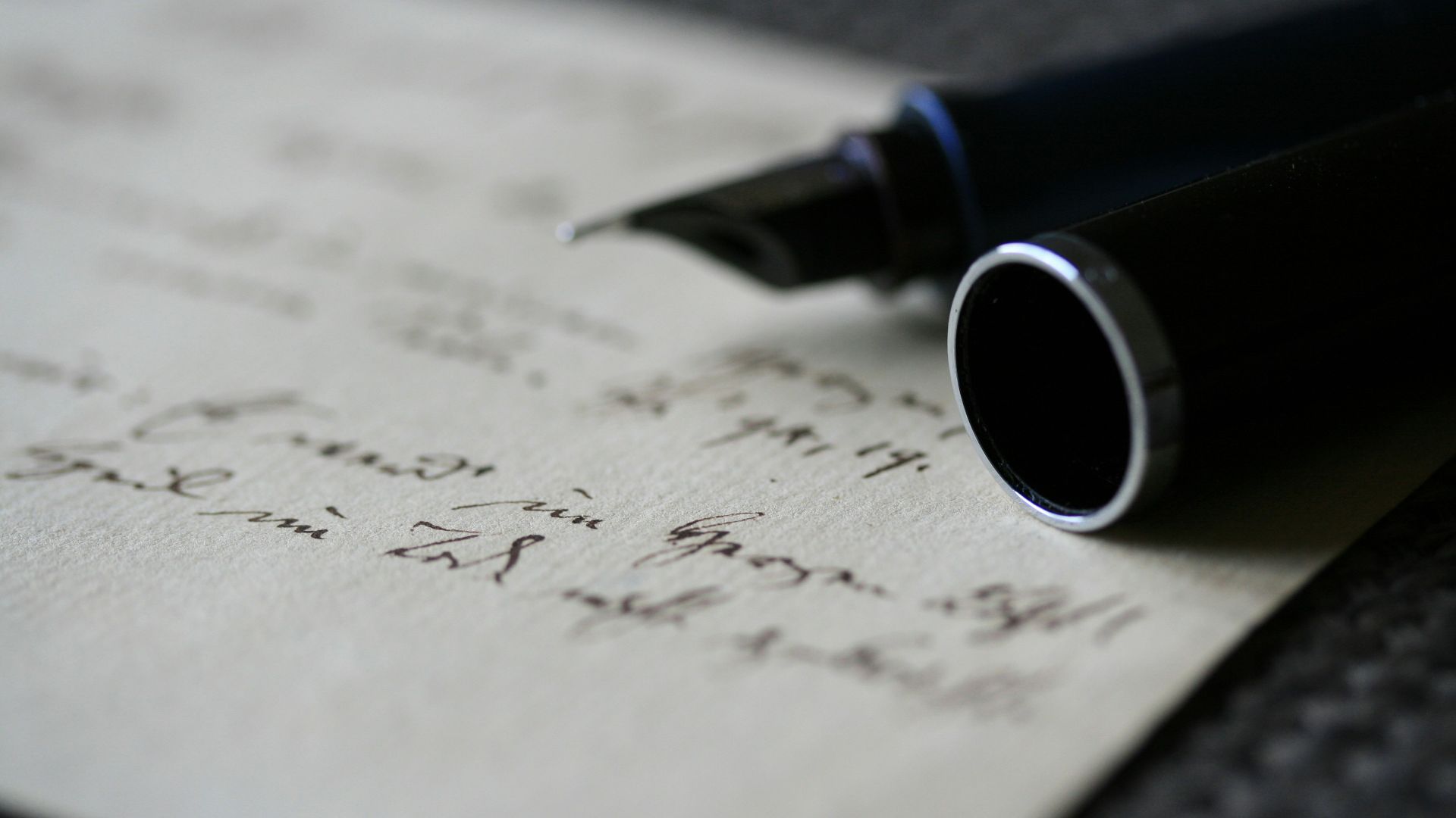 black pen on white printer paper