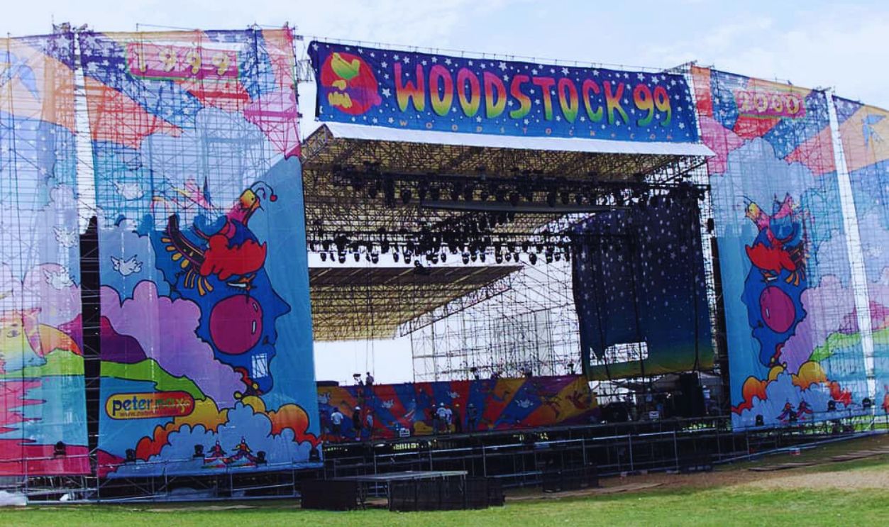 Gettyimages - 2279626, Woodstock 1999 One of the two main stages at the site of Woodstock 99 in Rome, New York. The Woodstock 99 30th Anniversary Concert takes place on July 23, 24, and 25th, and will feature performances by over 45 bands on four stages.