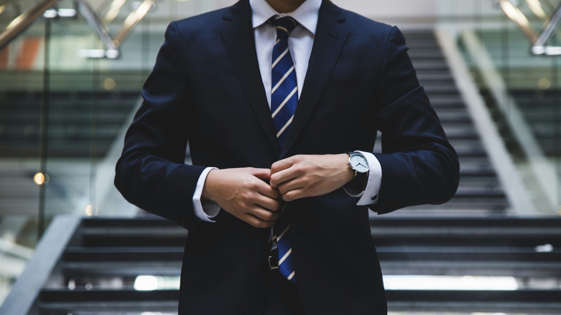 person standing near the stairs