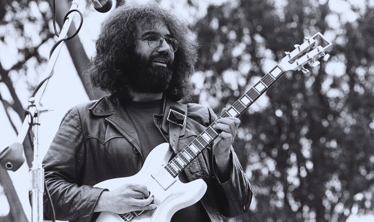 Jerry Garcia of The Grateful Dead performs live at Golden Gate Park in 1975 in San Francisco, California. 