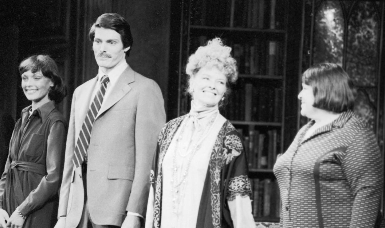 Katharine Hepburn plays an eccentric Englishwoman with bird's-nest hair and a style of dress (right photo) that marked the grand dames of World War I for her starring role in Enid Bagnold's new comedy A Matter of Gravity, which opened on Broadway February 3. Refusing to permit any of the normal backstage congratulatory visitors or press that follow an opening, Miss Hepburn swept out of the stage entrance (left photo) shortly after the performance in an old jacket that looked worn and slept-in, carrying a handbag over her shoulder, with her head and neck swathed in a black scarf.