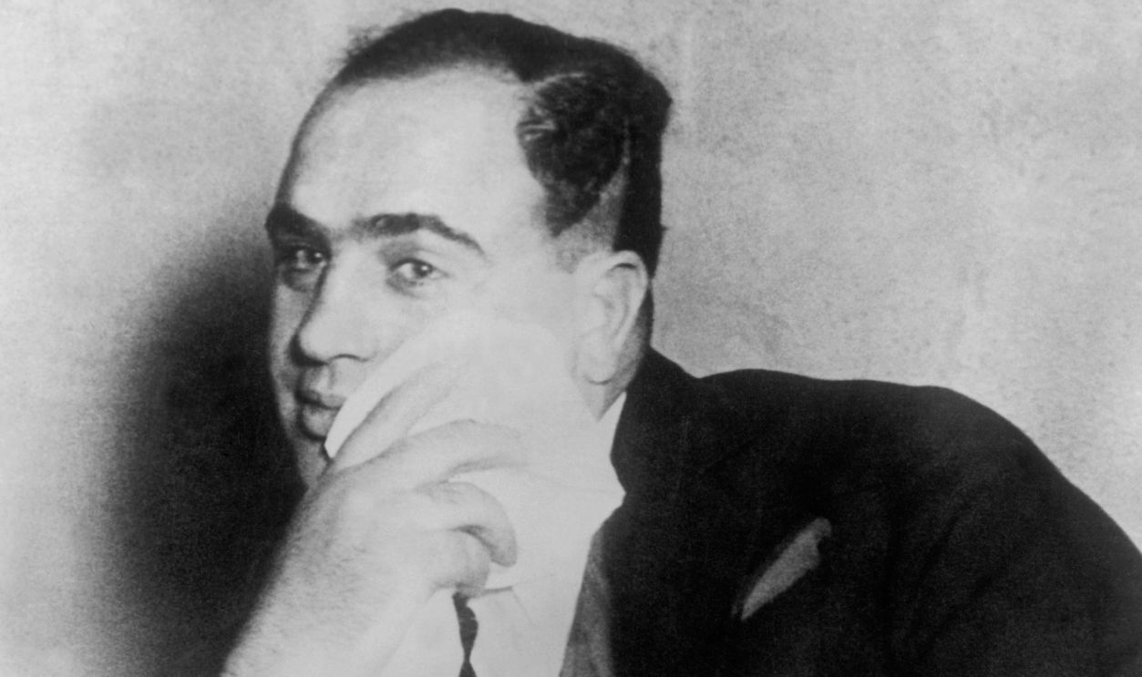 Portrait of the American outlaw and alcohol trafficker Al CAPONE, during his trial in Chicago in October 1931. The gangster, who had set up a major ciminal organization which controlled the illegal sale of alcohol, was arrested and condemned on October 17, 1931, to eleven years of prison, on charges of tax fraud.