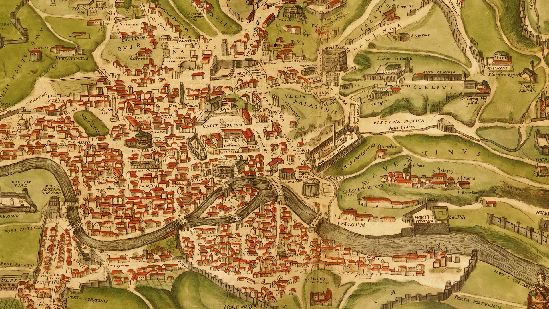 File:Historical map of ancient Rome of the 1st century CE published in Italy in 1570.jpg