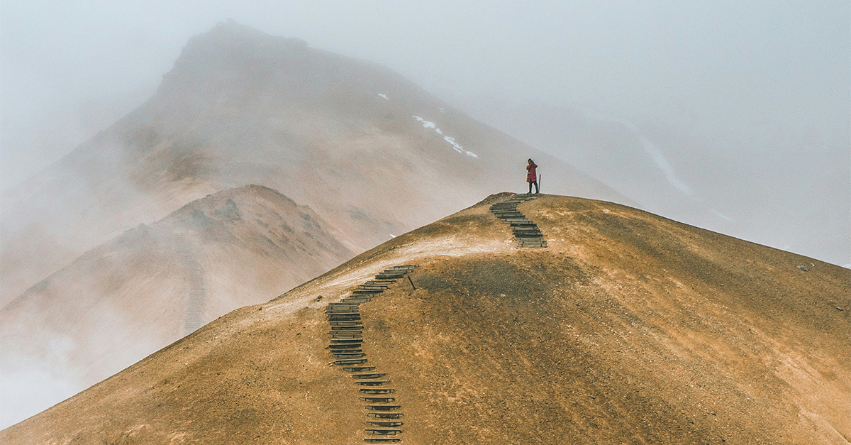 What goes up and down a hill but never moves?