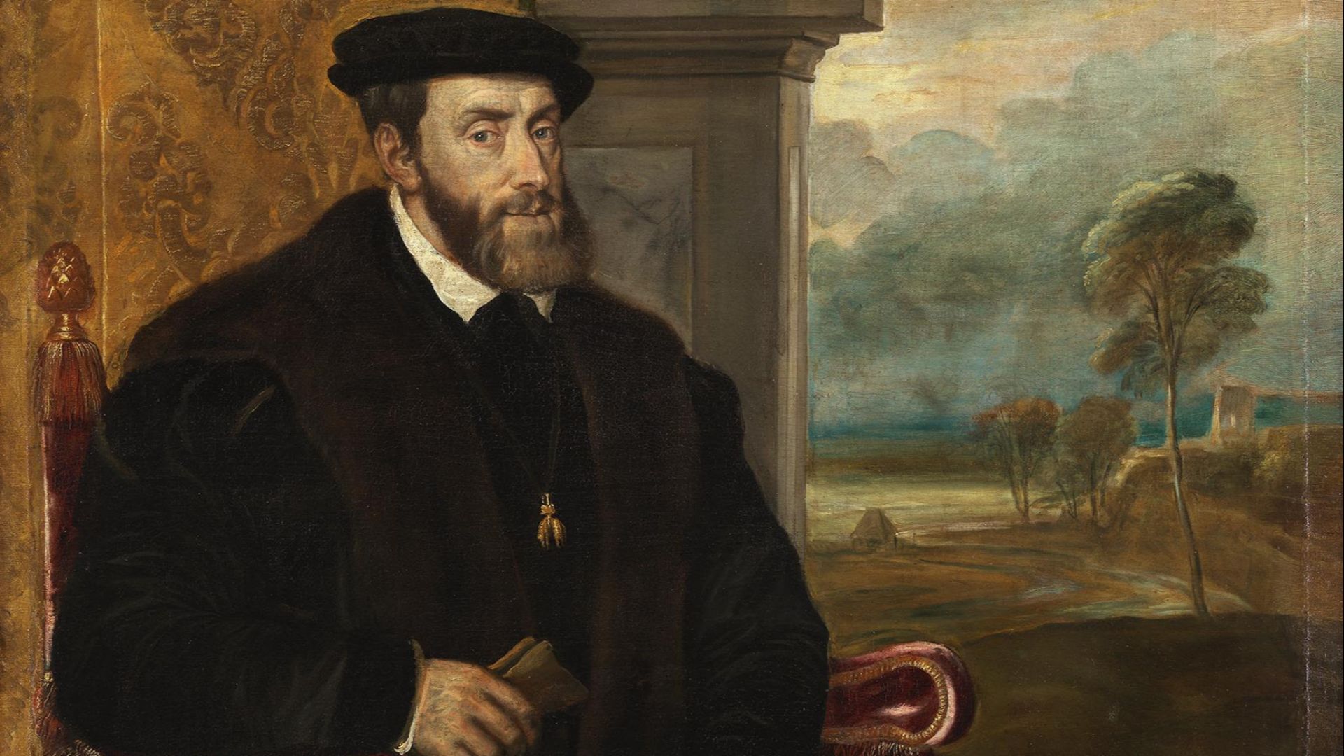 File:Portrait of Charles V, Holy Roman Emperor, seated (1500–1558), formerly attributed to Titian (Alte Pinakothek, Munich).jpg