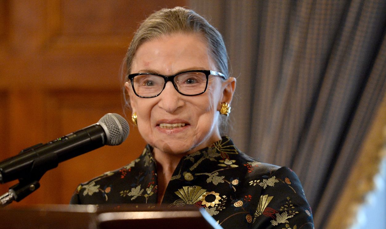 Supreme Court Justice Ruth Bader Ginsburg presents onstage at a reception before An Historic Evening with Supreme Court Justice Ruth Bader Ginsburg at the Temple Emanu-El Skirball Center on September 21, 2016 in New York City.