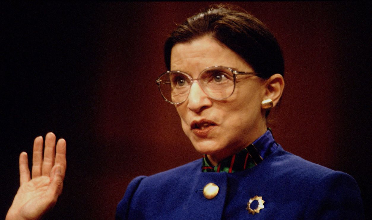 Ruth Bader Ginsburg takes the oath of office.