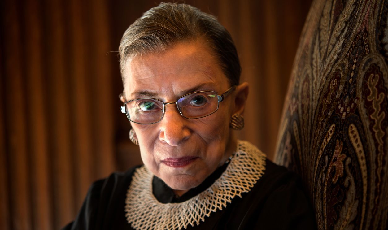 Supreme Court Justice Ruth Bader Ginsburg, celebrating her 20th anniversary on the bench, is photographed in the West conference room at the U.S. Supreme Court in Washington, D.C., on Friday, August 30, 2013.