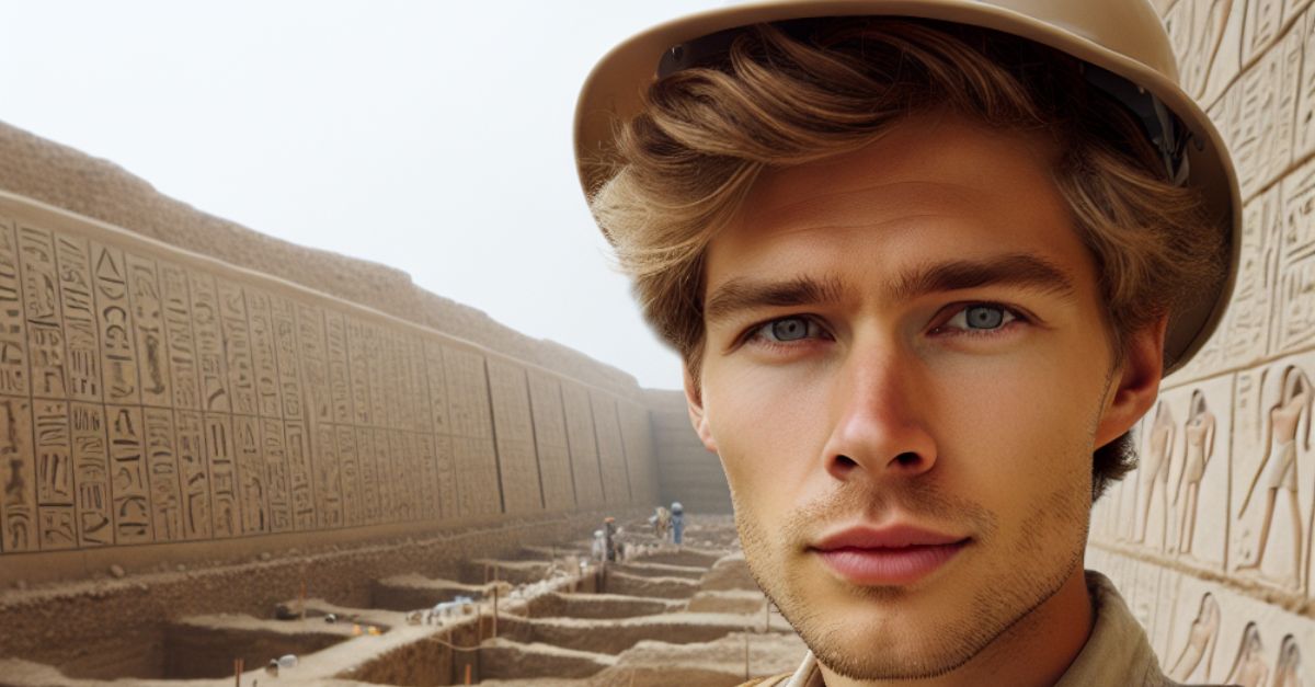 Archaeologist at a ancient fortress