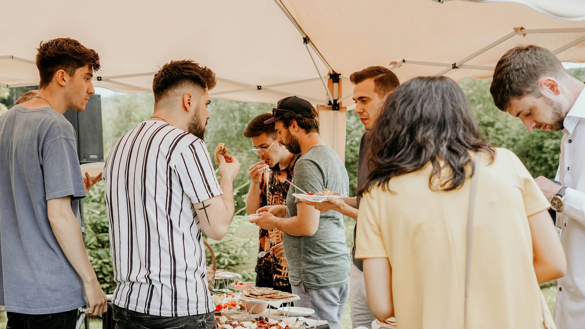 man holding cooked food