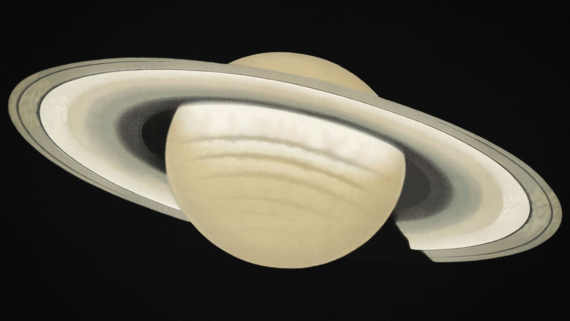 A picture of saturn taken from a distance