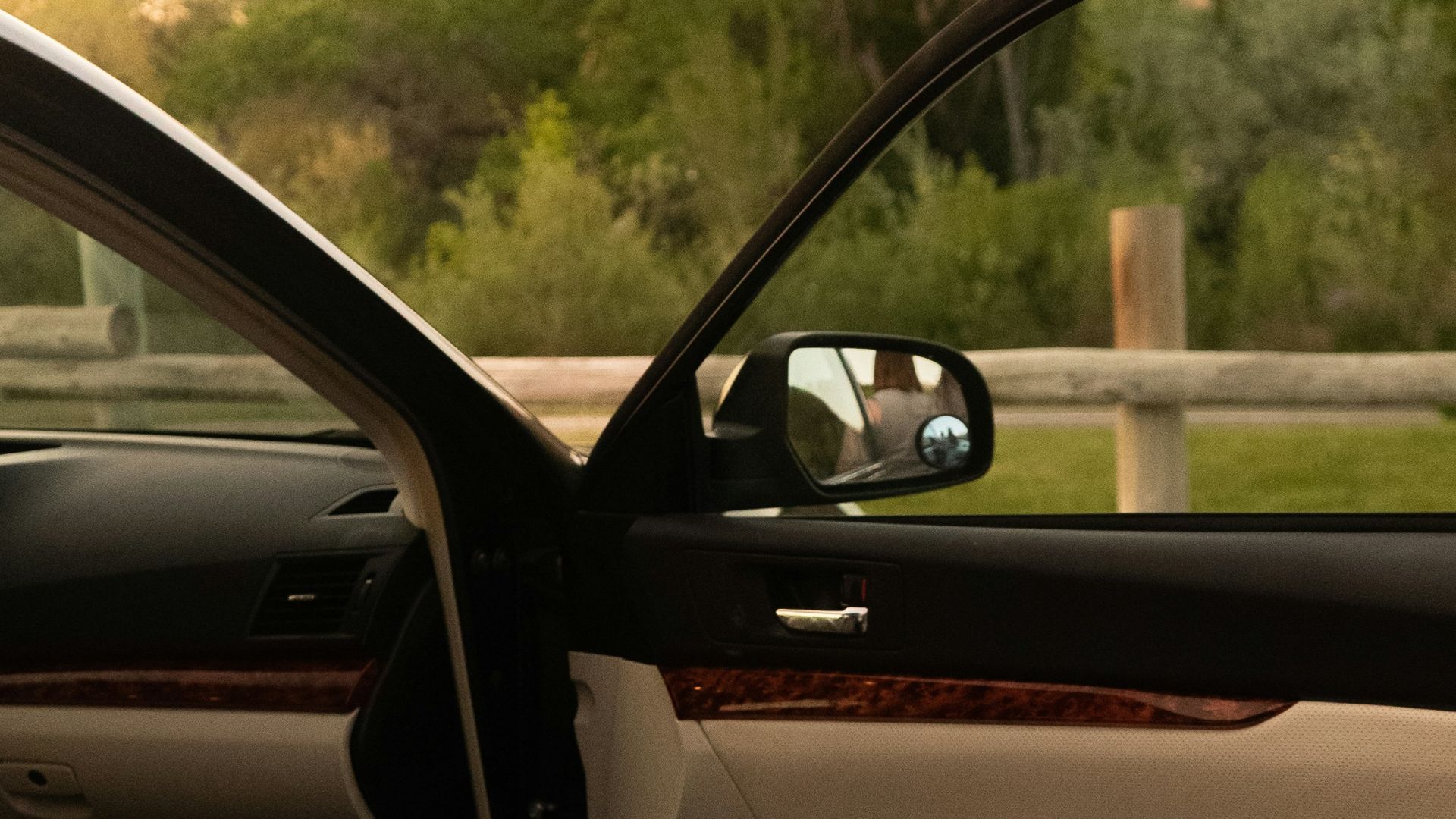 white and black car interior