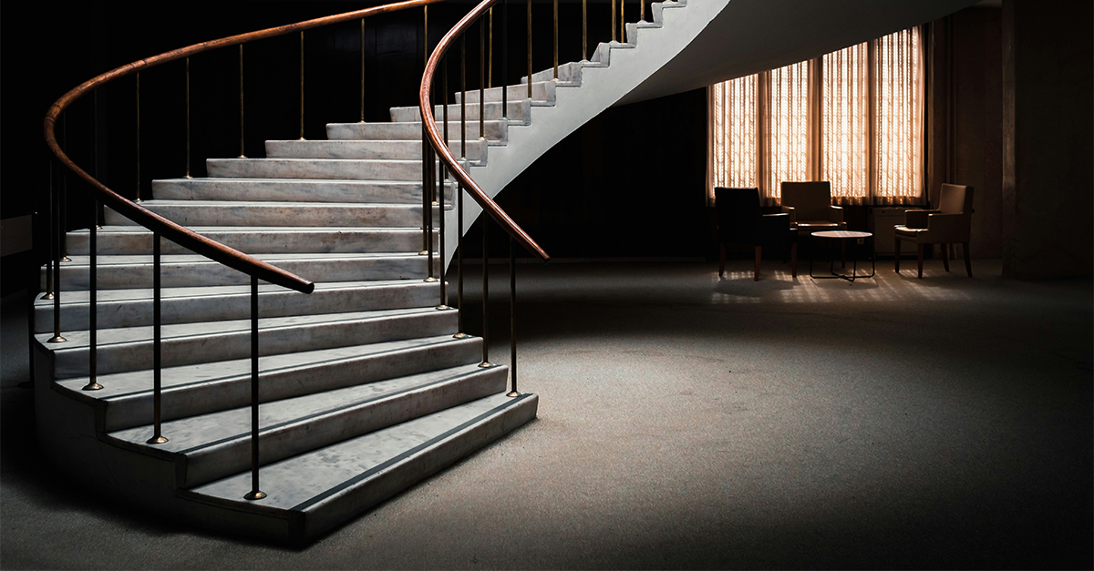 What goes up and down, but doesn't move an inch?