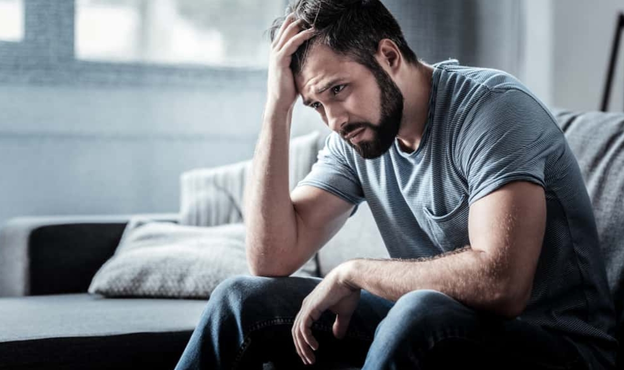 Unpleasant Pain. Sad Unhappy Handsome Man, Shutterstock, 1060449161