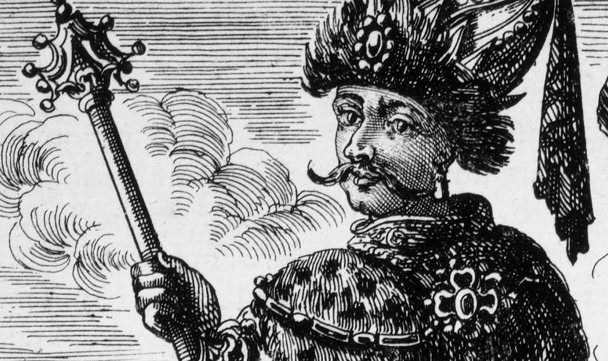 Mongol Ruler Originally Named Temujin, 1683 Woodcut. 