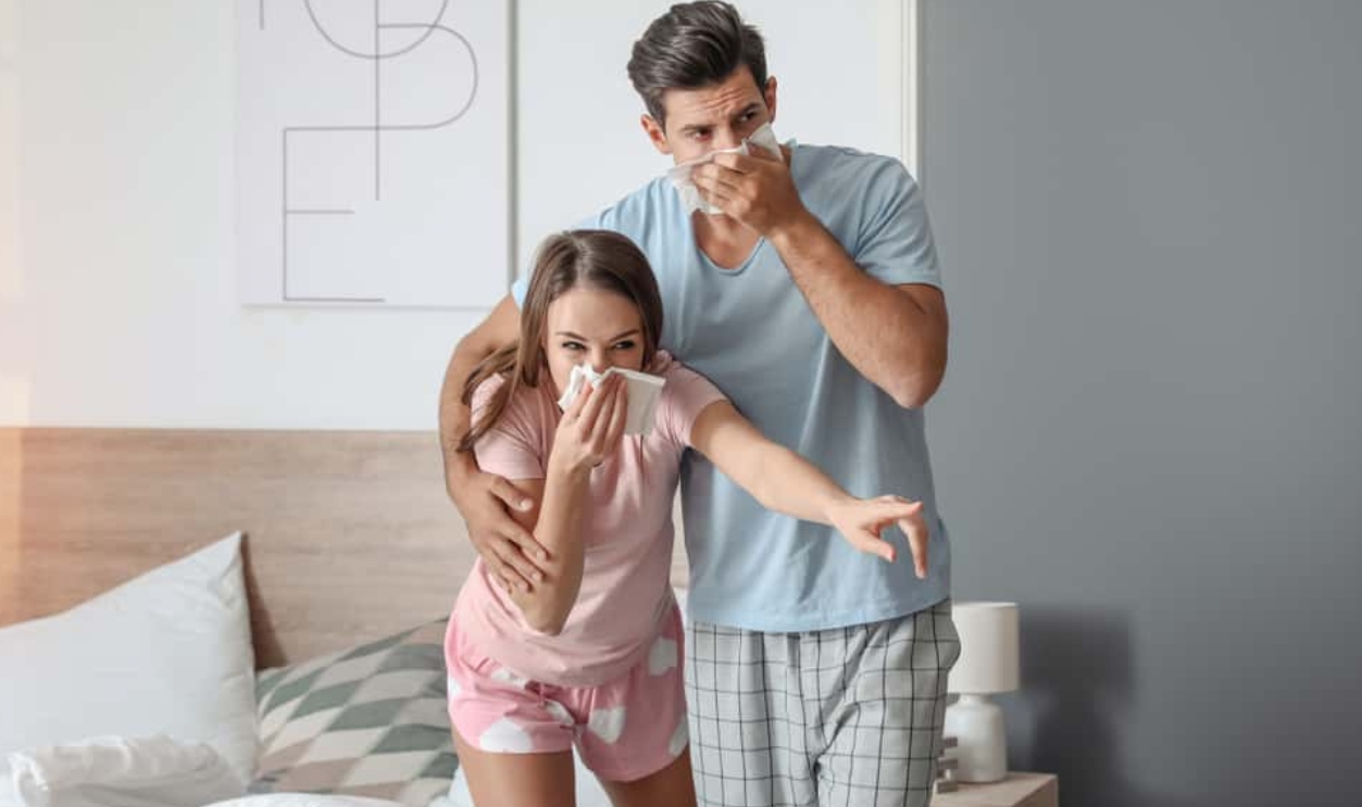 Young Couple Gasping At Home Because Of Fire, Shutterstock, 1598468056