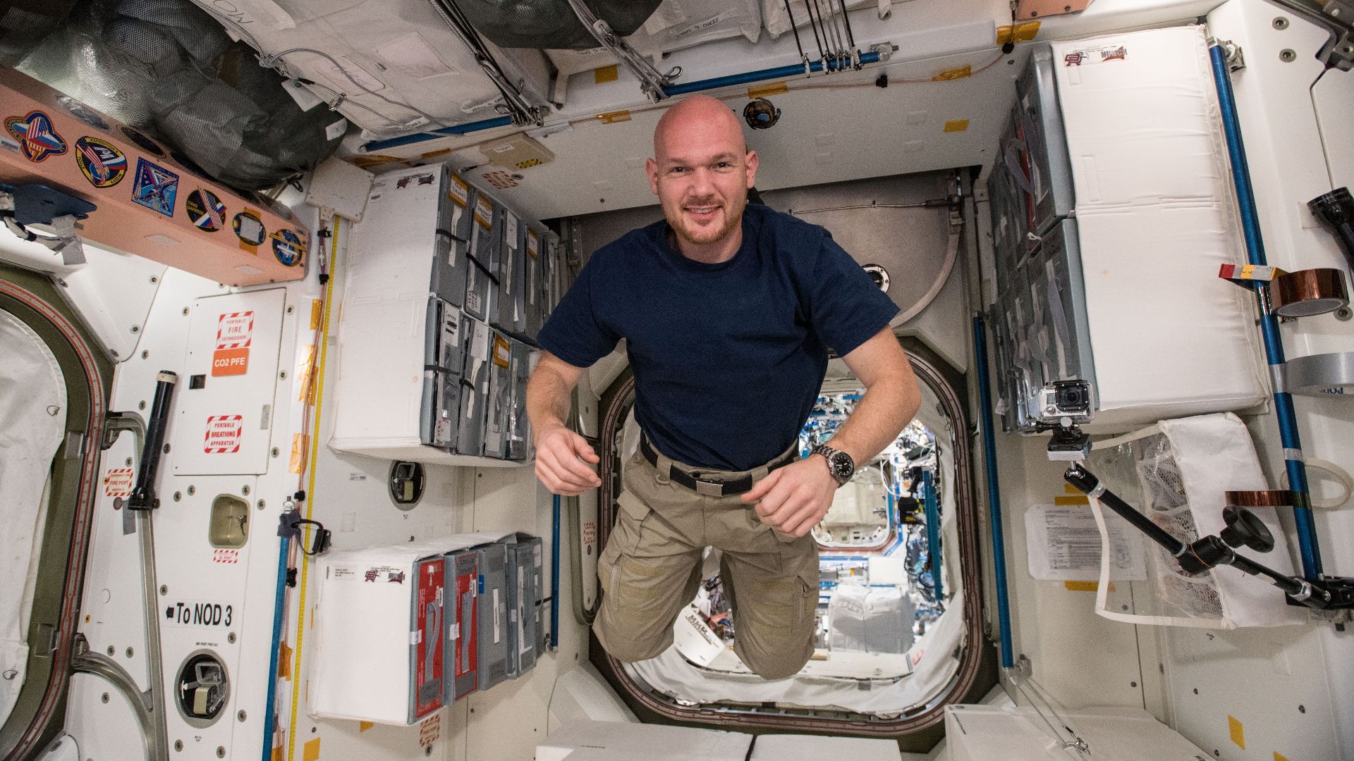 File:ISS-56 Alexander Gerst floats inside the Unity module.jpg