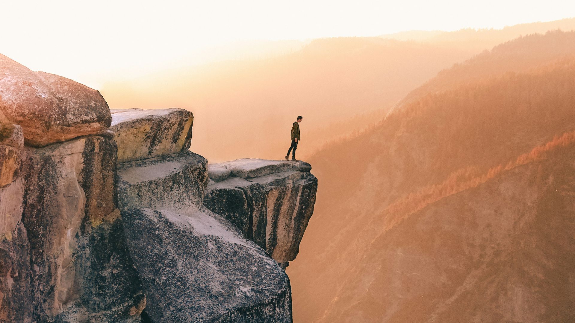 person standing near cliff