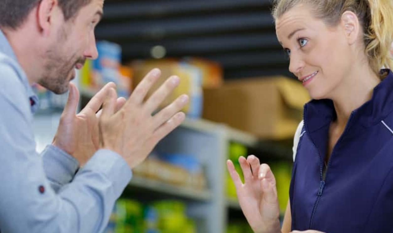 Impatient Customer Talking To Sales Clerk In Hardware Store, Shutterstock, 1146364166