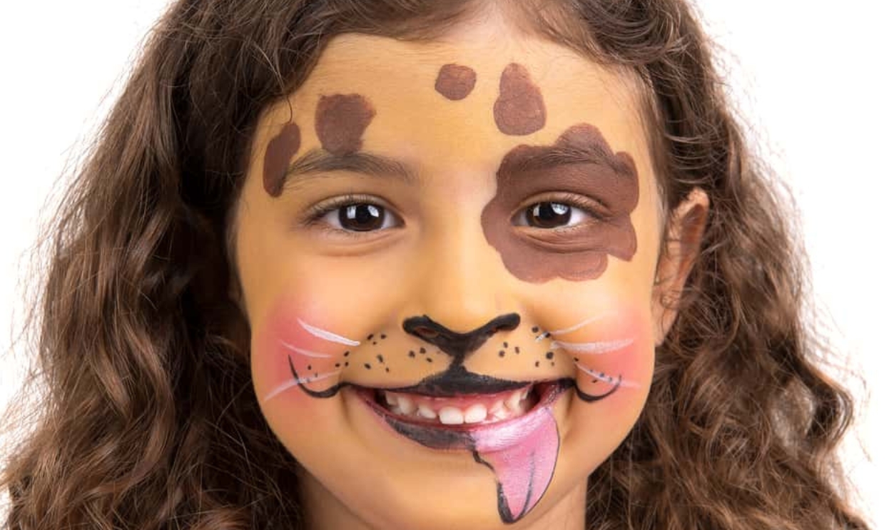 Beautiful Young Girl With Face Painted Like A Puppy, Shutterstock, 147423236