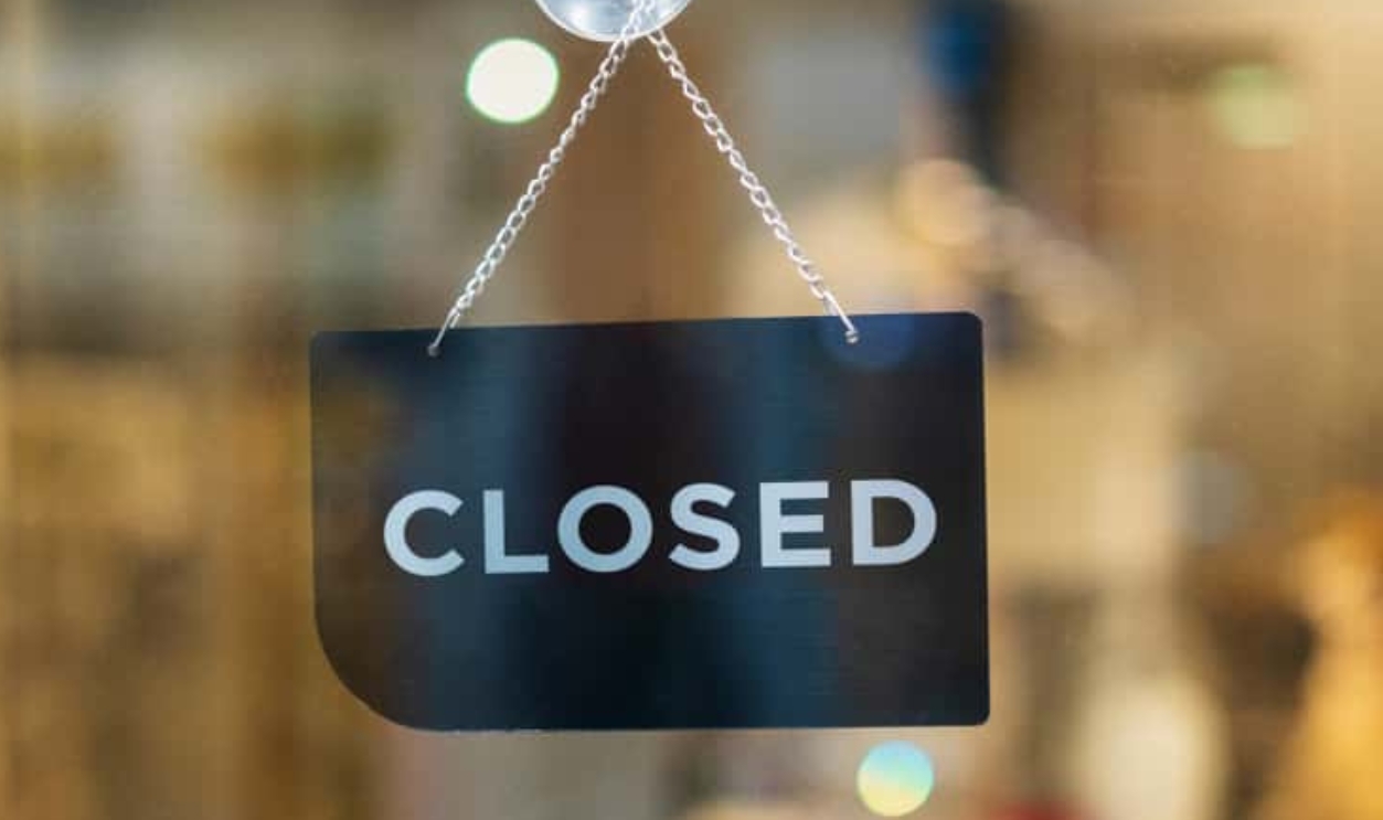 Closed Sign Hanging Outside A Restaurant, Store, Shutterstock, 1363175735