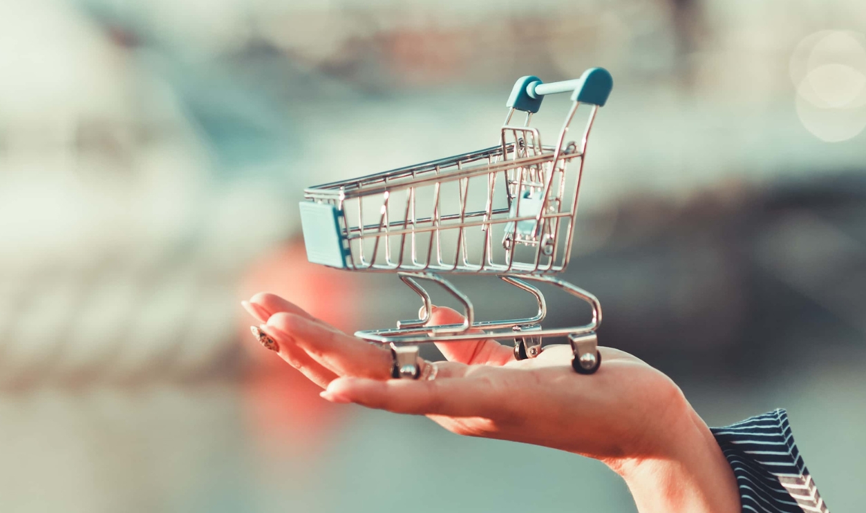 Mini Shopping Trolley Stand, Shutterstock, 1497206468