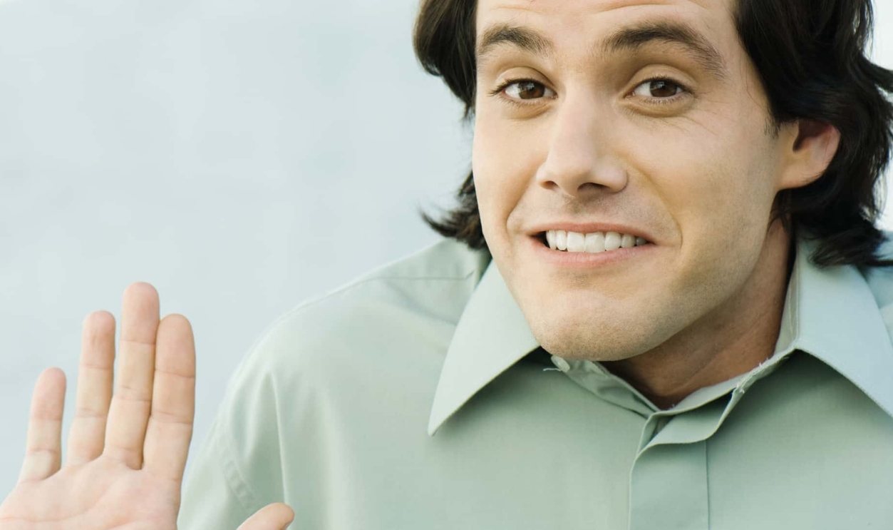 Man Shrugging Shoulders And Holding Up Palm- Gettyimages-77808466