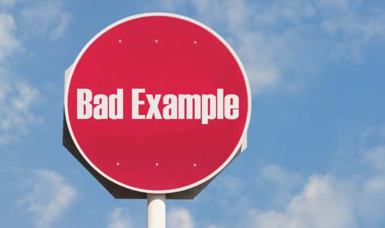 Bad Example Sign, Shutterstock, 335669141
