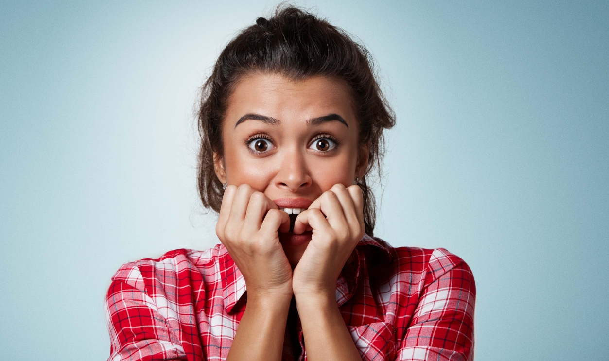 Close-Up Portrait Of A Young Woman Scared, Shutterstock, 331334342