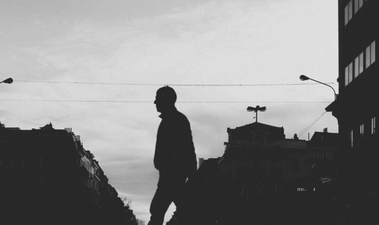Man walking in the streets of Brussels