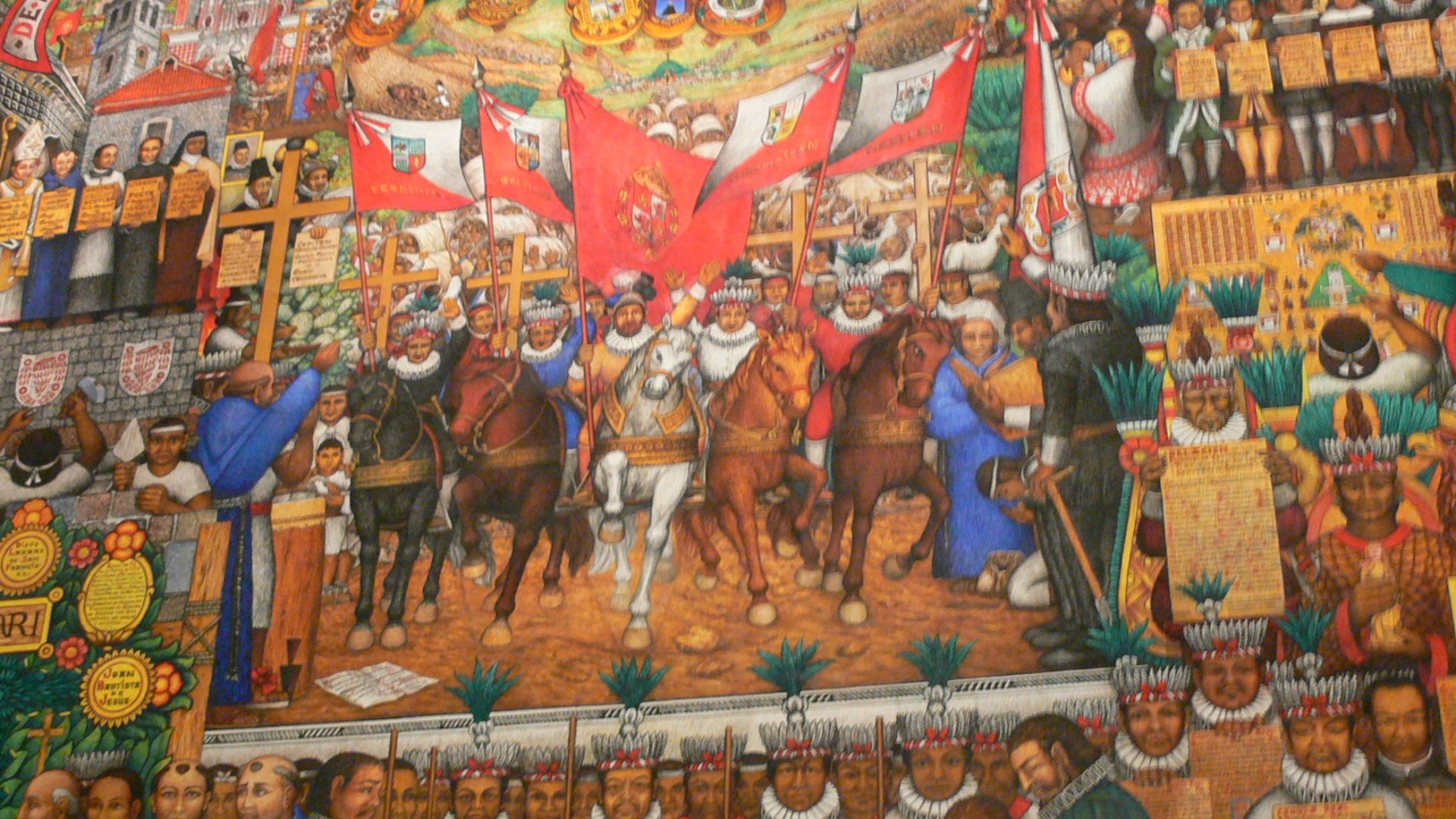 File:Tlaxcala - Palacio de Gobierno - Begegnung Spanier-Tlaxcalteken 1.jpg