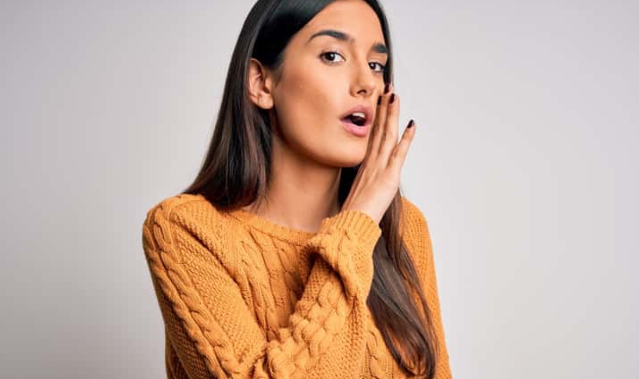 Brunette Woman Wearing Casual Sweater, Shutterstock, 1674057301