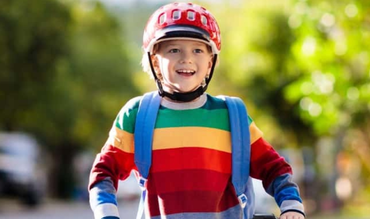 Child Going To School On Bike, Shutterstock, 2032883336