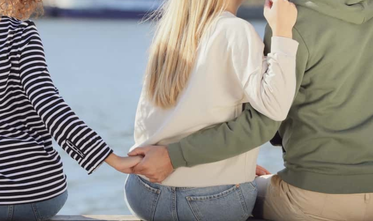 Man Holding Hands With Another Woman Behind His Girlfriend's Back, Shutterstock, 2076855523