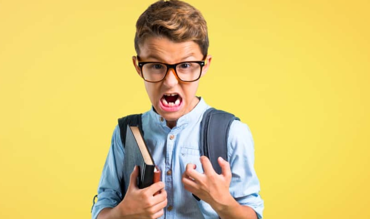 Student Boy With Backpack And Glasses Annoyed, Shutterstock, 1495104656