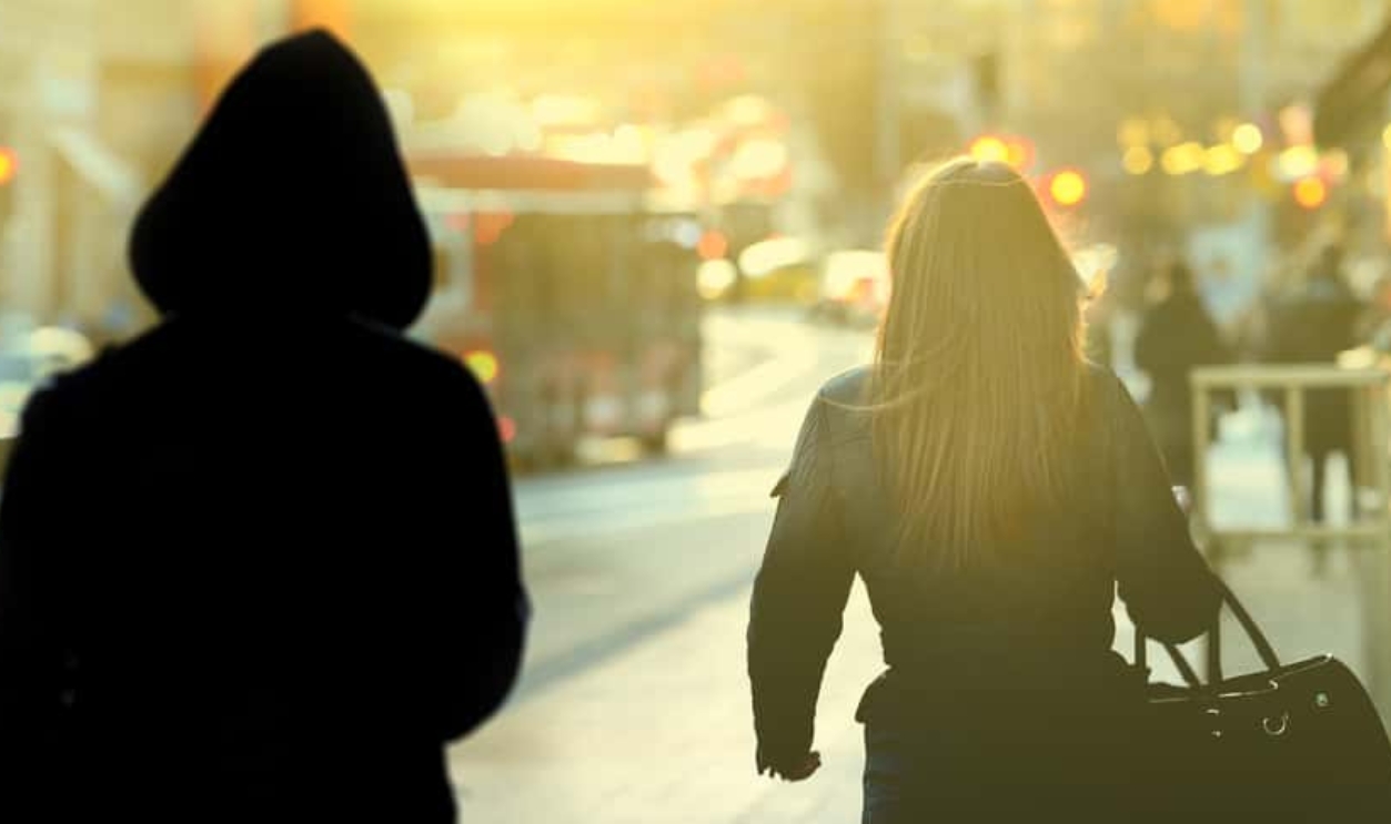 Woman Being Followed, Shutterstock, 259741997