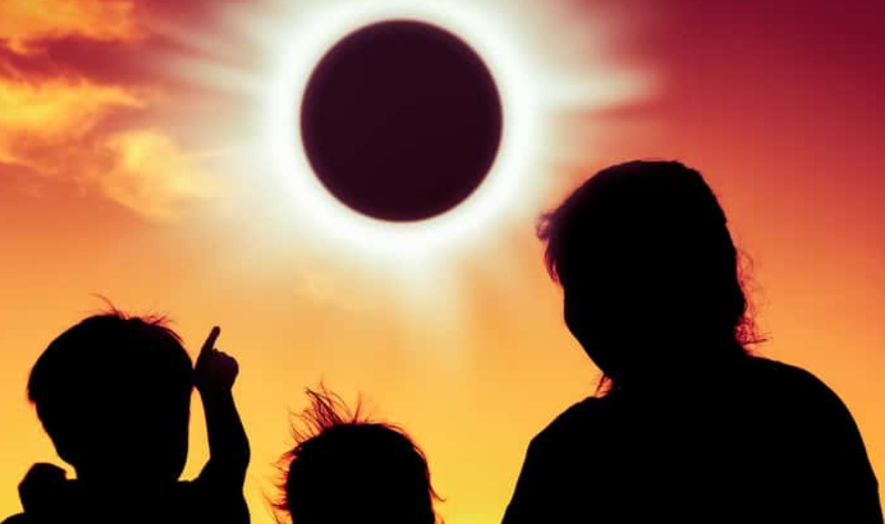 Boy Point To Solar Eclipse, Shutterstock, 475042897