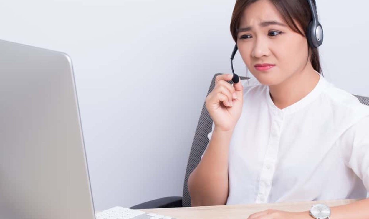 Woman Working In Call Center She Feel Boring, Shutterstock, 582551515