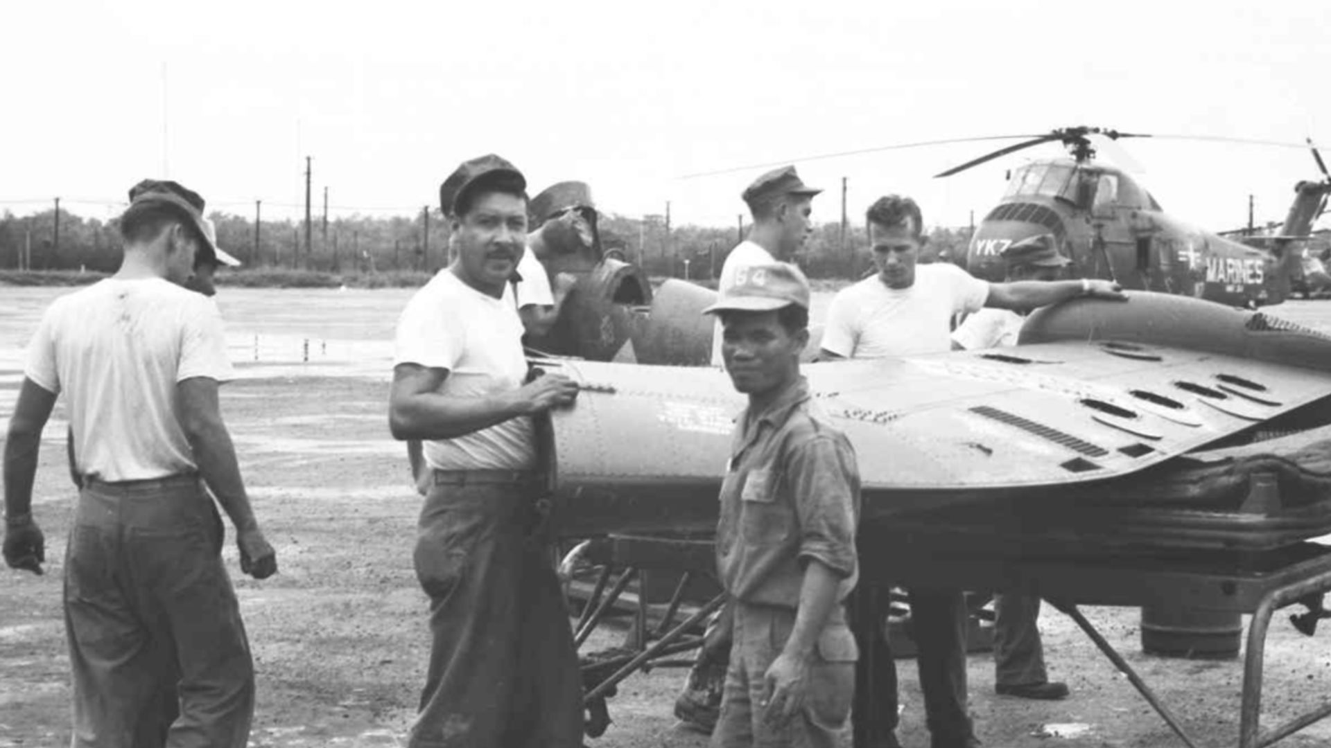 File:SSgt Jose Abeyta with Trainees on Tail Inspection, circa 1964.jpg
