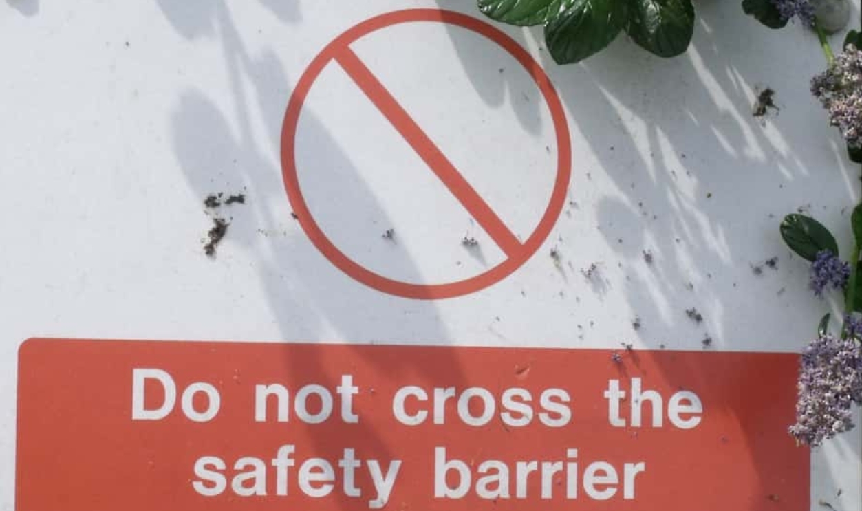 Do Not Cross The Safety Barrier - Sign