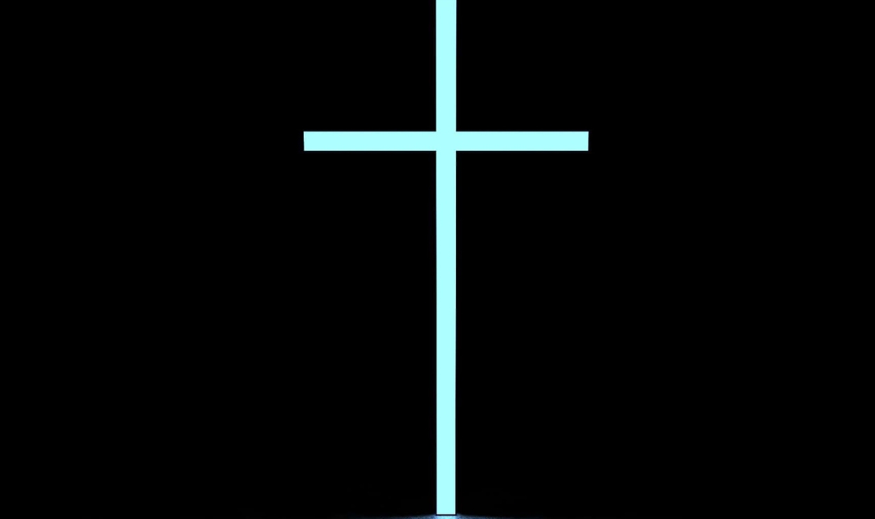 Glowing High Cross In A Dark Space. 3D Render, Shutterstock, 788528527