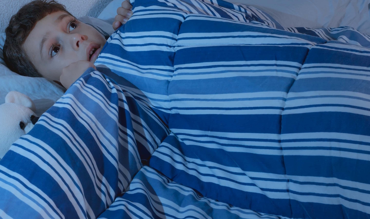 Little Boy In The Bed Scared, Shutterstock, 395332426