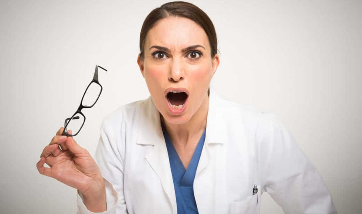 Angry Doctor Portrait, Shutterstock, 619555433