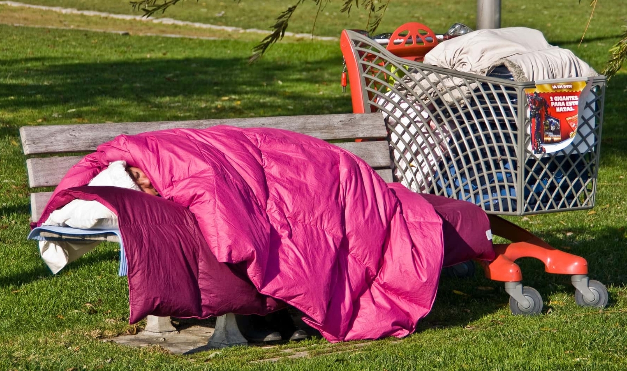 Homeless Bench Life Poverty Man