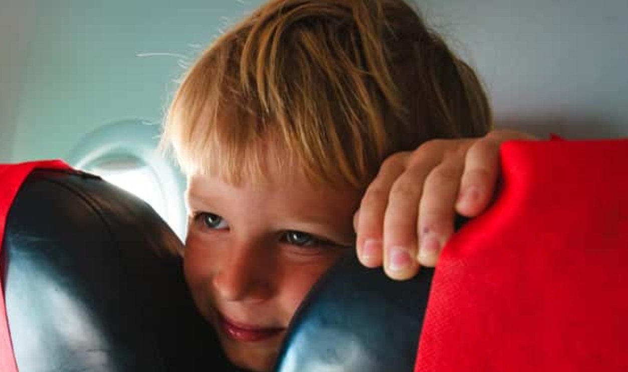 Kids Travel- Cute Little Boy In Plane, Shutterstock, 568321276