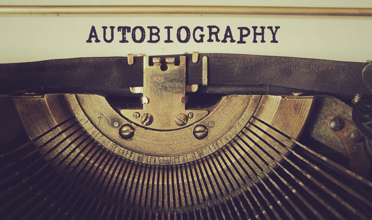 Old Typewriter Writes Word Autobiography, Shutterstock, 1042993426