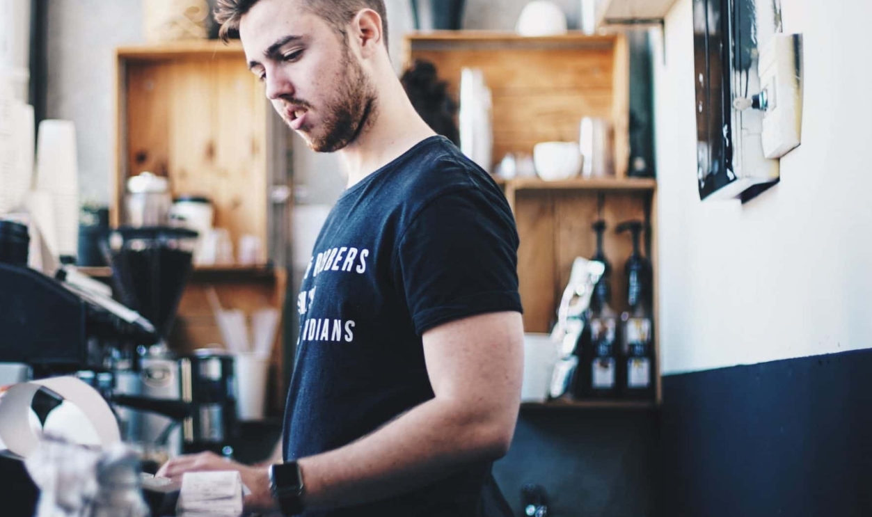 People Man Counter Cashier