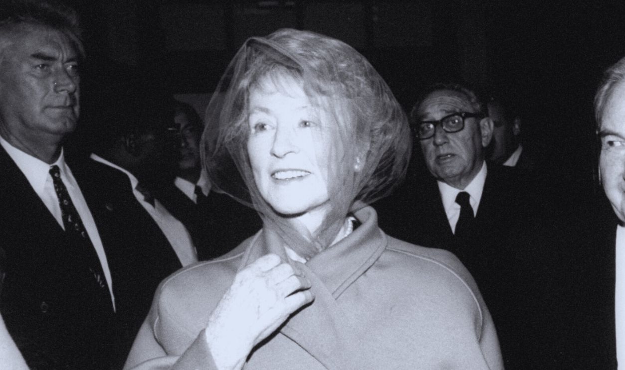 Gettyimages - 50424439, Henry Kissinger And Marietta Tree And David Rockefeller 1990: Banker David Rockefeller w. socialite Marietta Tree, followed by Henry Kissinger, as they leave Temple where William S. Paley funeral was conducted.
