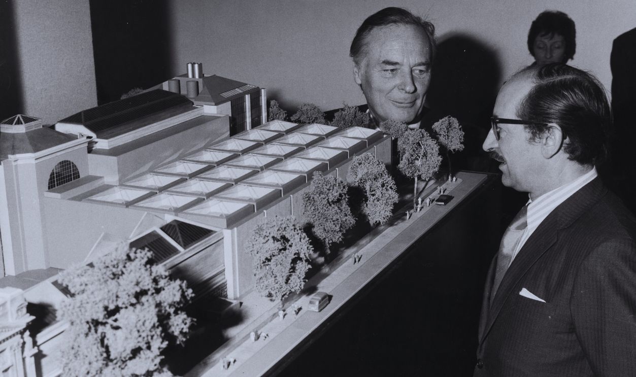 Gettyimages - 	585336459, Norman Reid And Lord Llewelyn-Davies Sir Norman Reid (right), Director of the Tate Gallery, and Lord Richard Llewelyn-Davies, the architect of the new galley extension scheme, inspecting a model of the new proposed extension for the Tate Gallery at a press conference, London, March 18th 1971. 