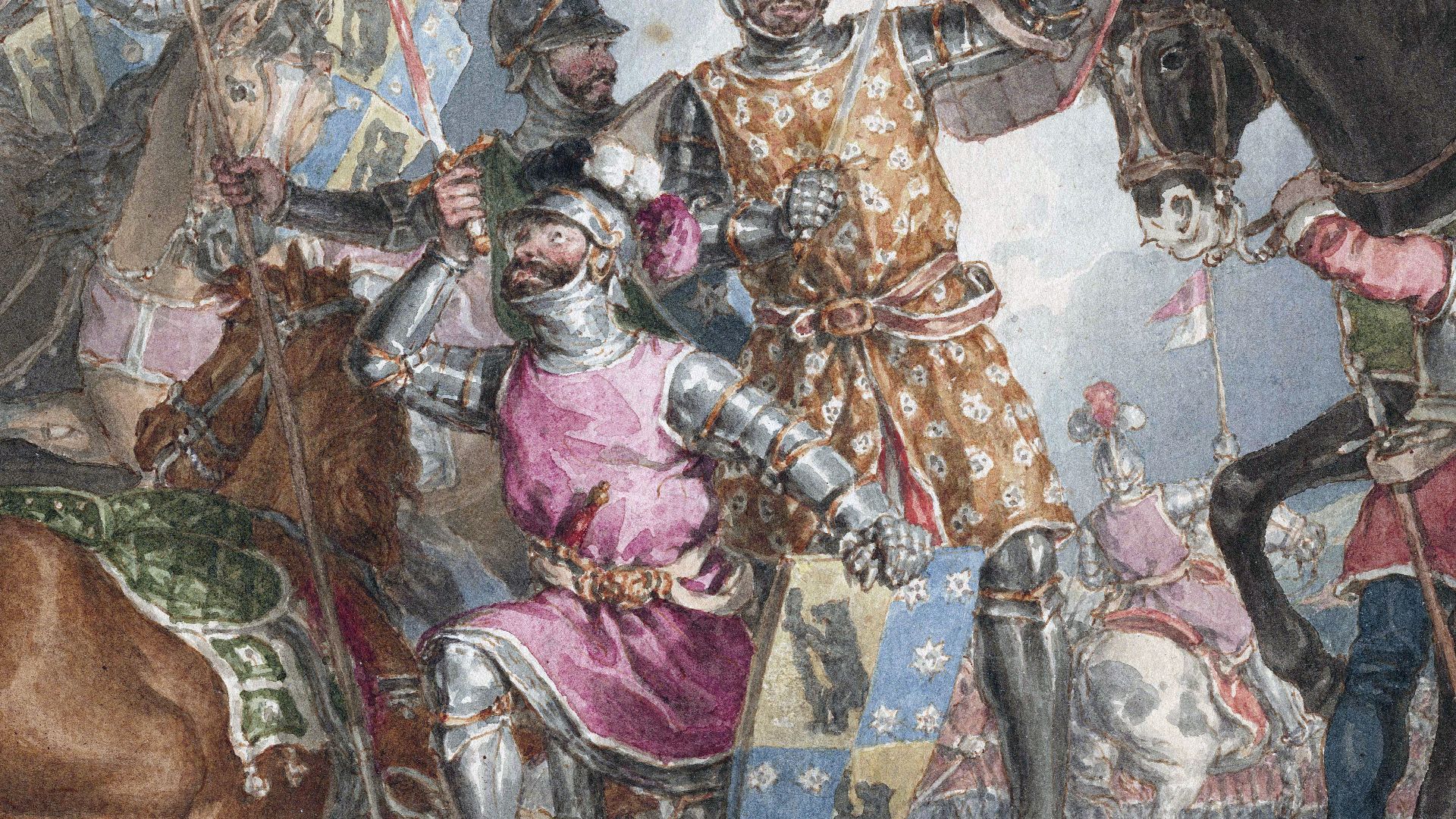 File:King Henry VI, part III, act II, scene III, Warwick, Edward, and Richard at the Battle of Towton (adjusted).jpg